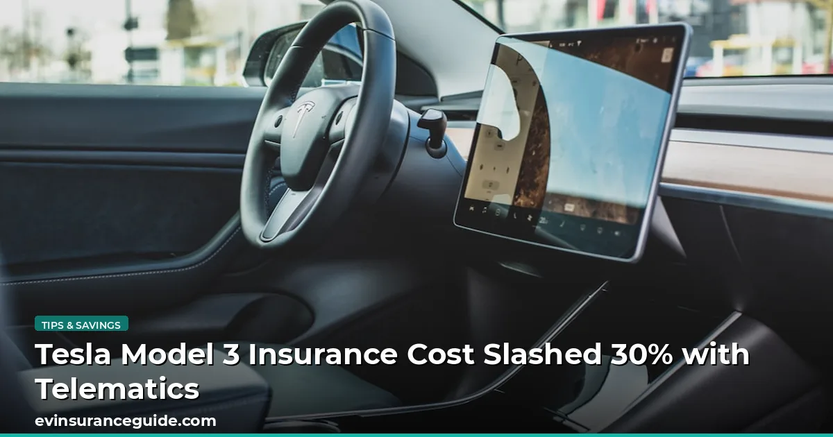 Tesla Model 3 Insurance Cost Slashed 30% with Telematics
