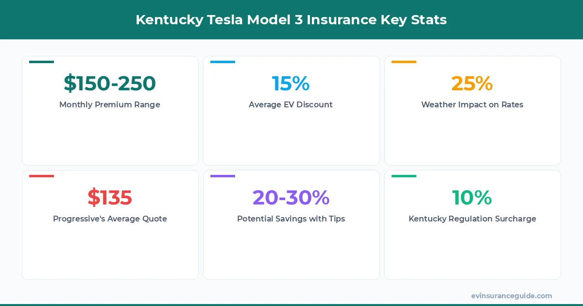 Kentucky Tesla Model 3 Insurance Key Stats