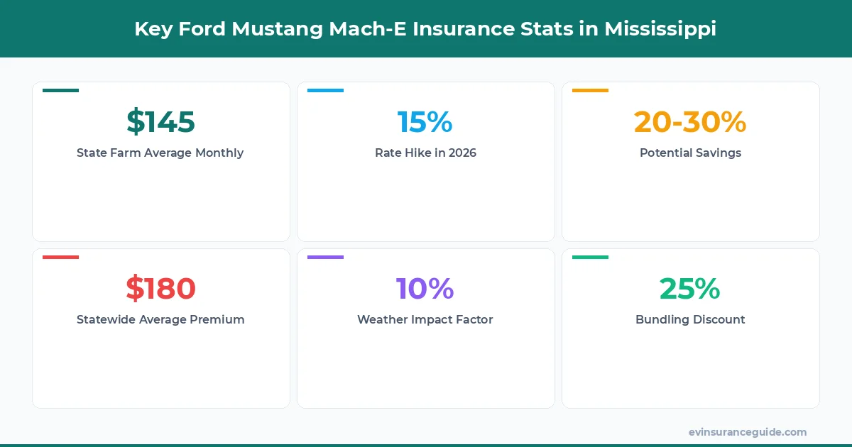 Key Ford Mustang Mach-E Insurance Stats in Mississippi