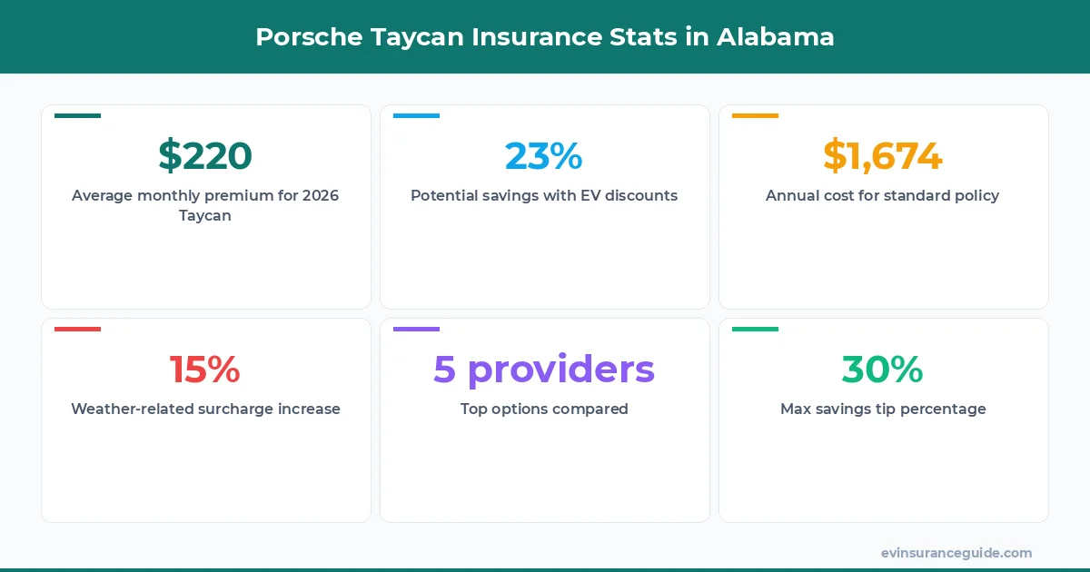 Porsche Taycan Insurance Stats in Alabama