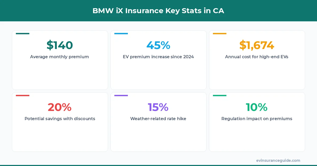 BMW iX Insurance Key Stats in CA