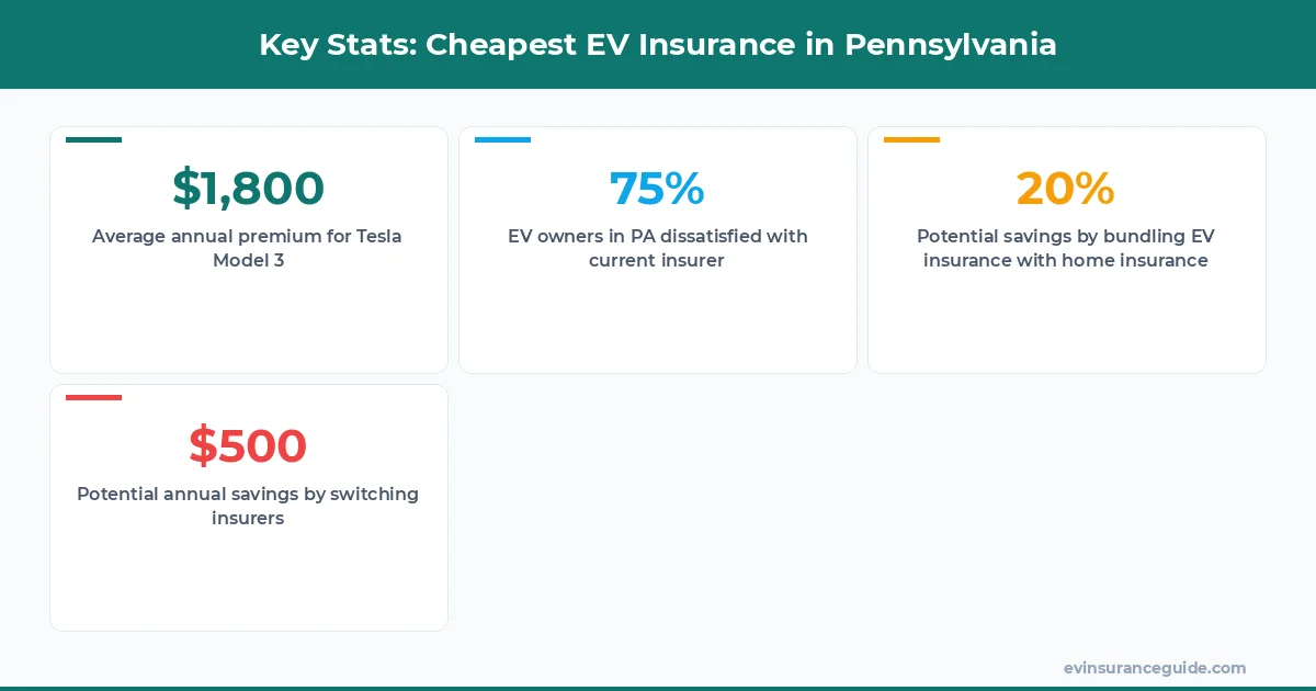 Key Stats: Cheapest EV Insurance in Pennsylvania