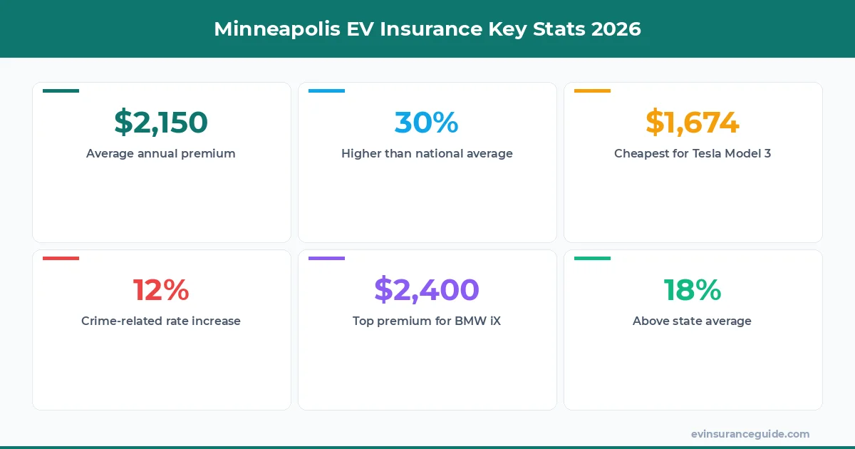 Minneapolis EV Insurance Key Stats 2026