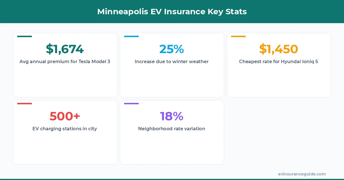 Minneapolis EV Insurance Key Stats