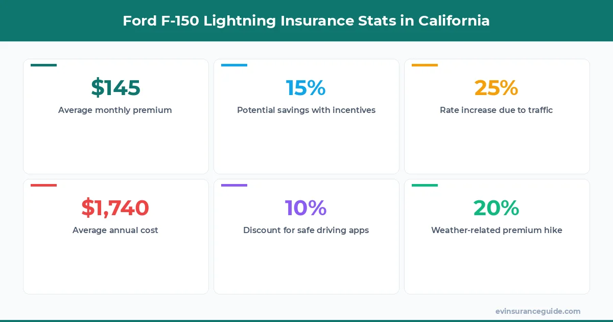 Ford F-150 Lightning Insurance Stats in California