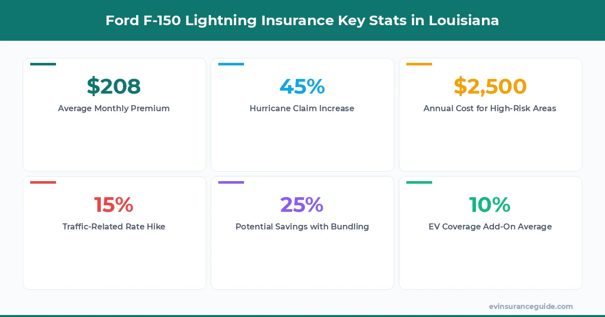 Ford F-150 Lightning Insurance Key Stats in Louisiana
