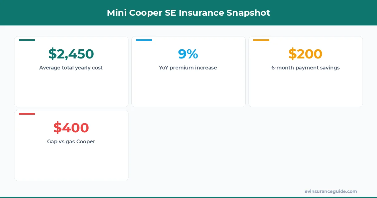 Mini Cooper SE Insurance Snapshot