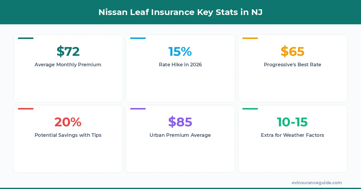 Nissan Leaf Insurance Key Stats in NJ