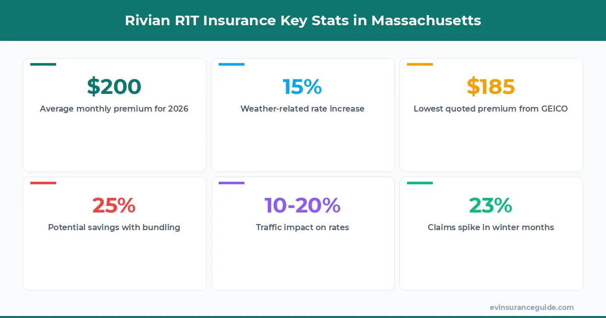 Rivian R1T Insurance Key Stats in Massachusetts
