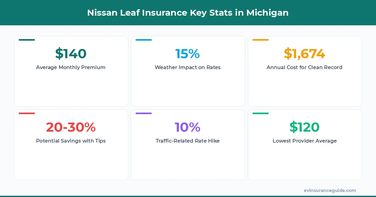 Nissan Leaf Insurance Key Stats in Michigan
