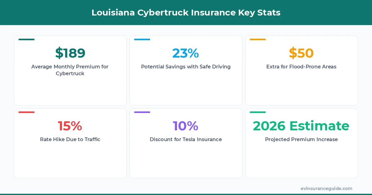 Louisiana Cybertruck Insurance Key Stats