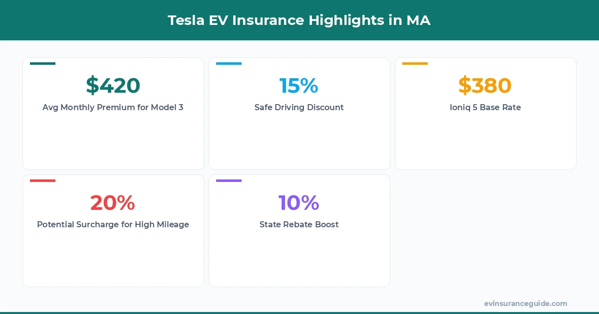 Tesla EV Insurance Highlights in MA
