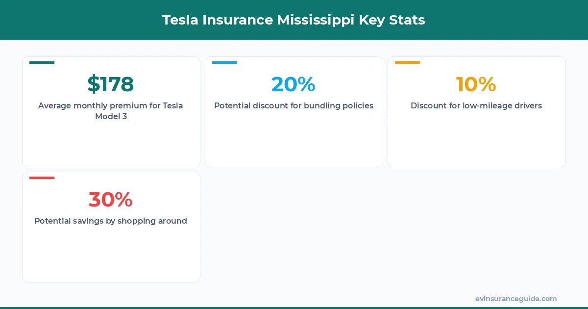 Tesla Insurance Mississippi Key Stats