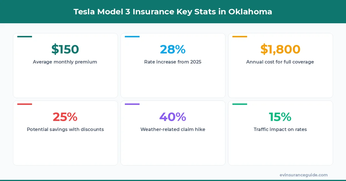 Tesla Model 3 Insurance Key Stats in Oklahoma