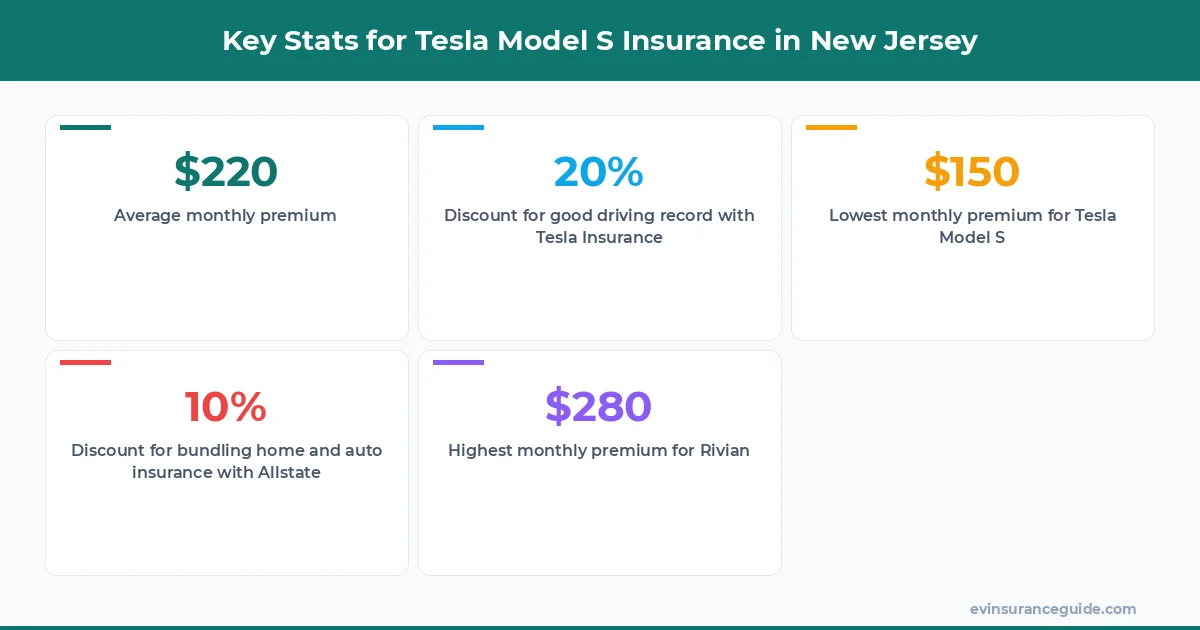 Key Stats for Tesla Model S Insurance in New Jersey