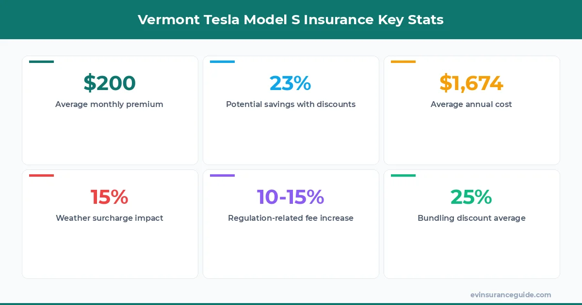 Vermont Tesla Model S Insurance Key Stats