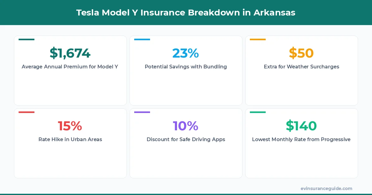 Tesla Model Y Insurance Breakdown in Arkansas