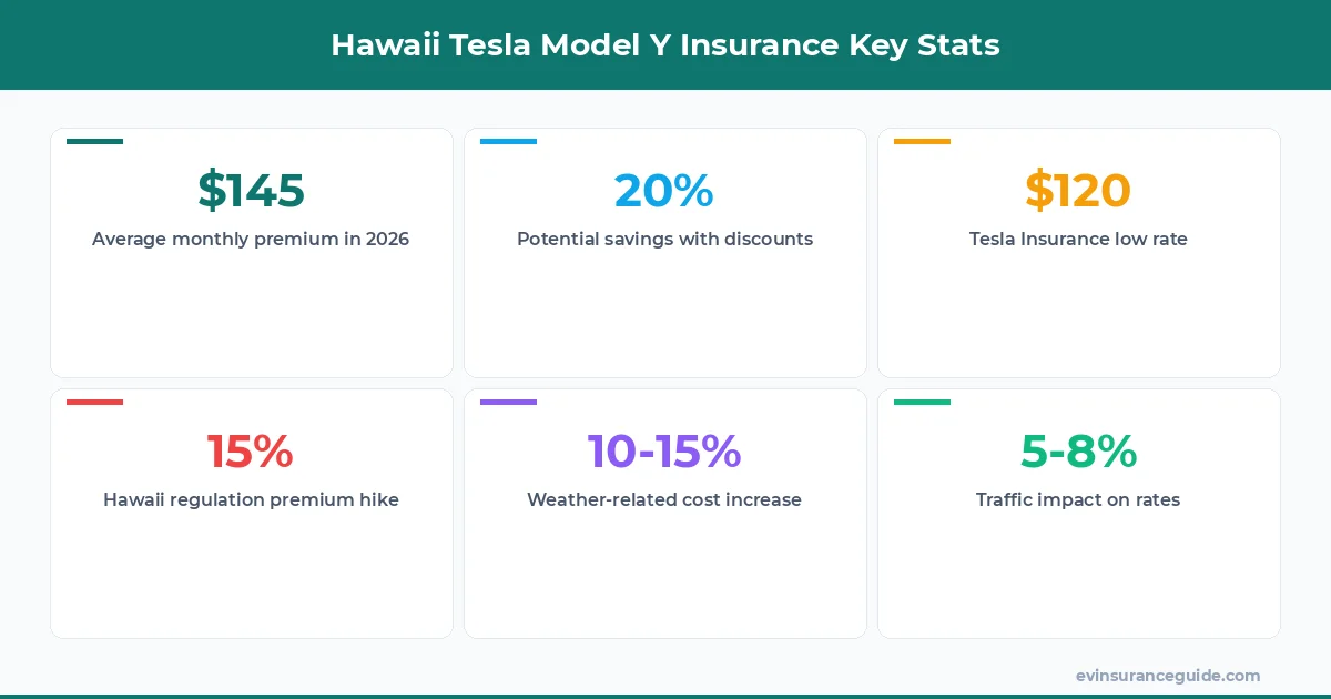 Hawaii Tesla Model Y Insurance Key Stats