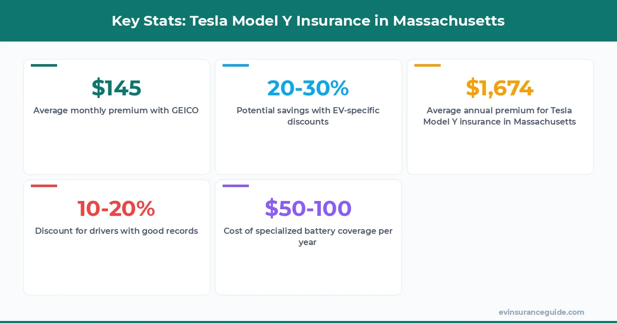 Key Stats: Tesla Model Y Insurance in Massachusetts