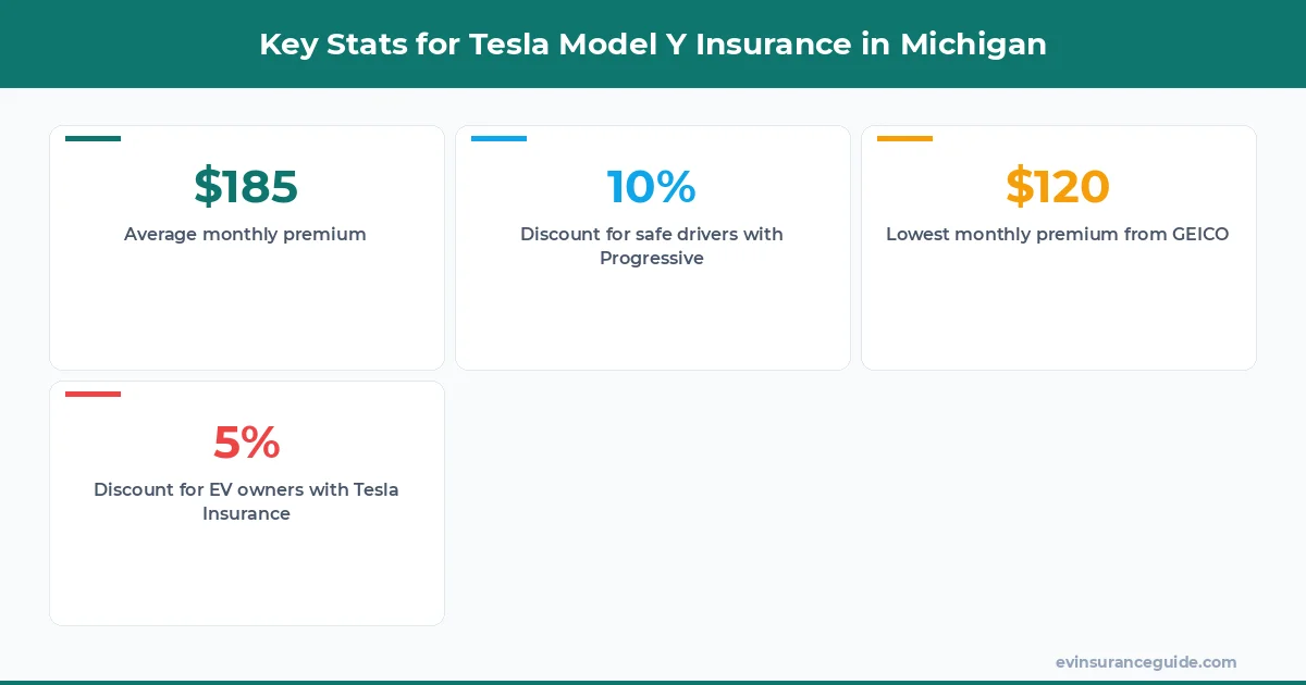Key Stats for Tesla Model Y Insurance in Michigan