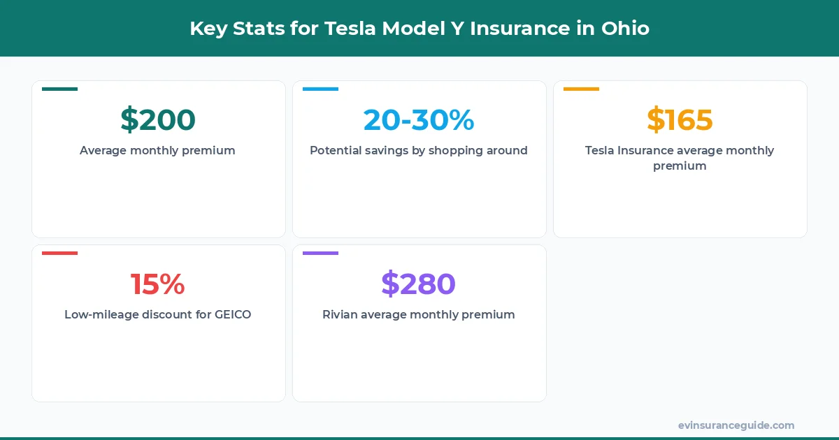 Key Stats for Tesla Model Y Insurance in Ohio