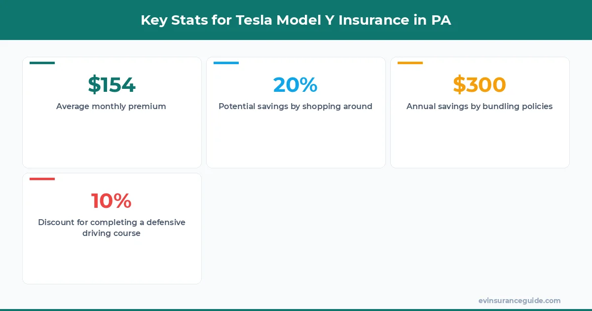 Key Stats for Tesla Model Y Insurance in PA