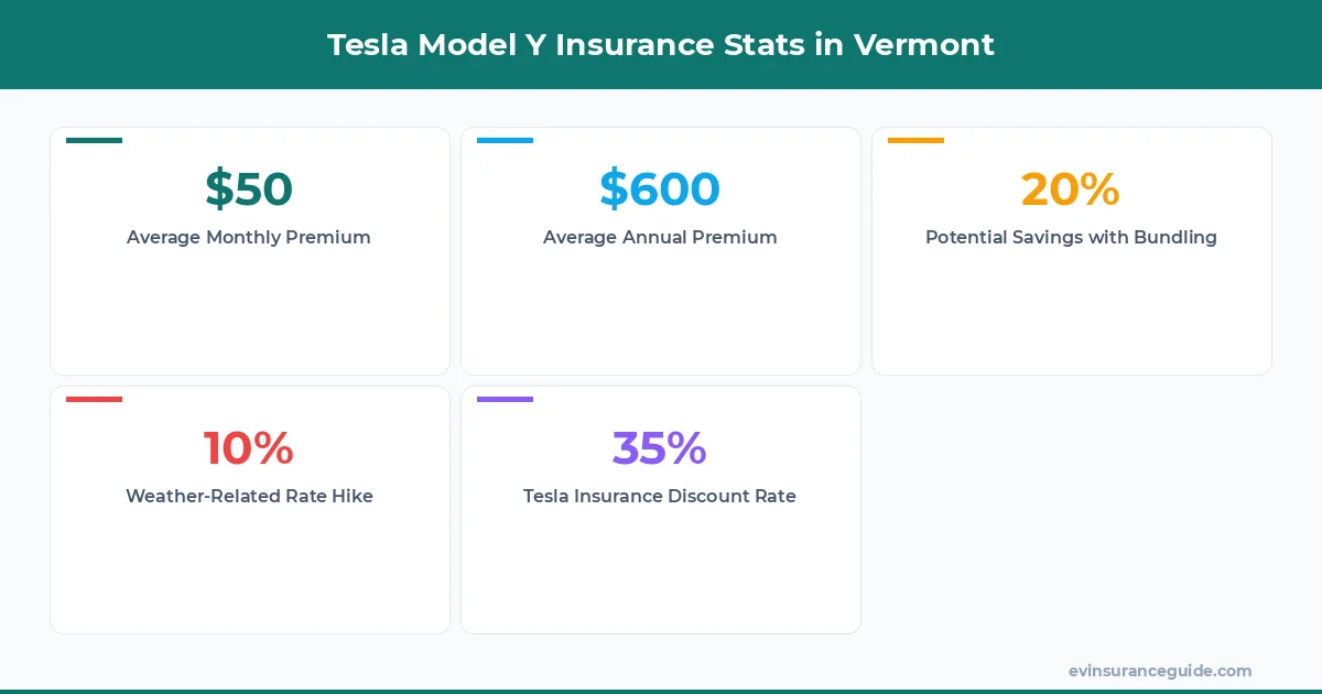 Tesla Model Y Insurance Stats in Vermont