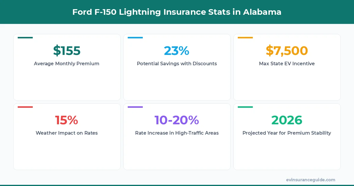 Ford F-150 Lightning Insurance Stats in Alabama