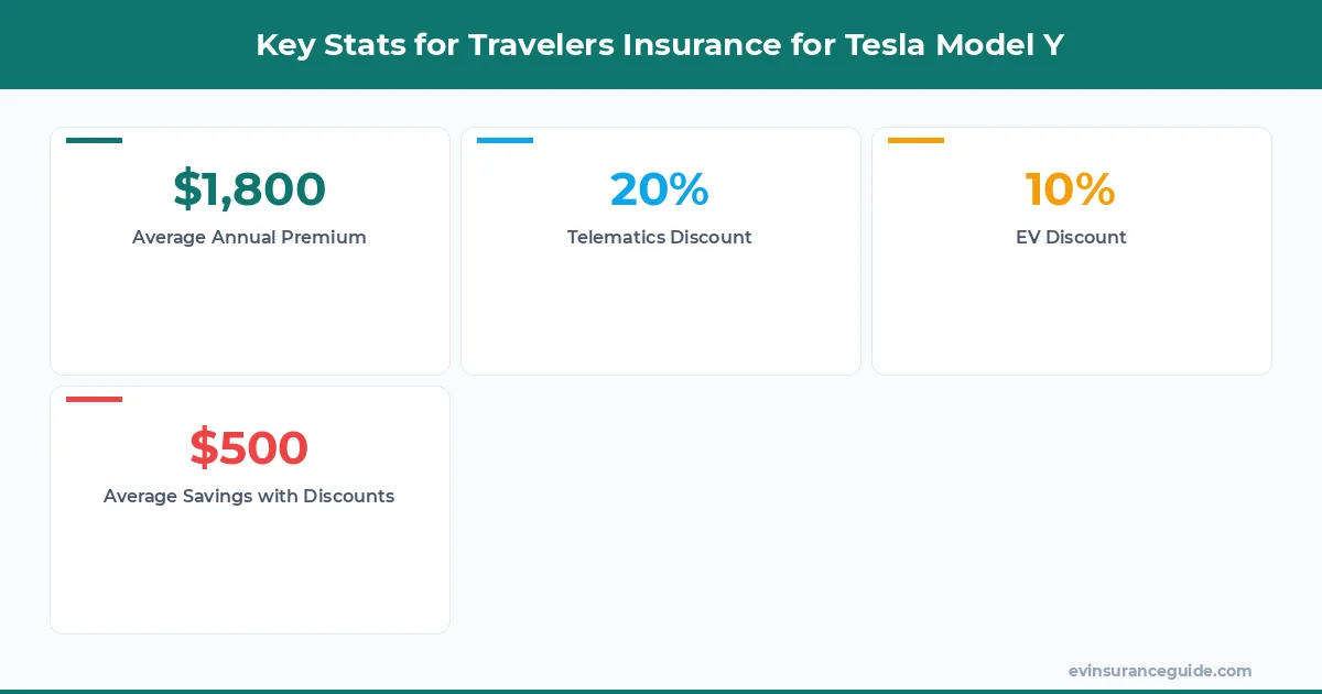 Key Stats for Travelers Insurance for Tesla Model Y